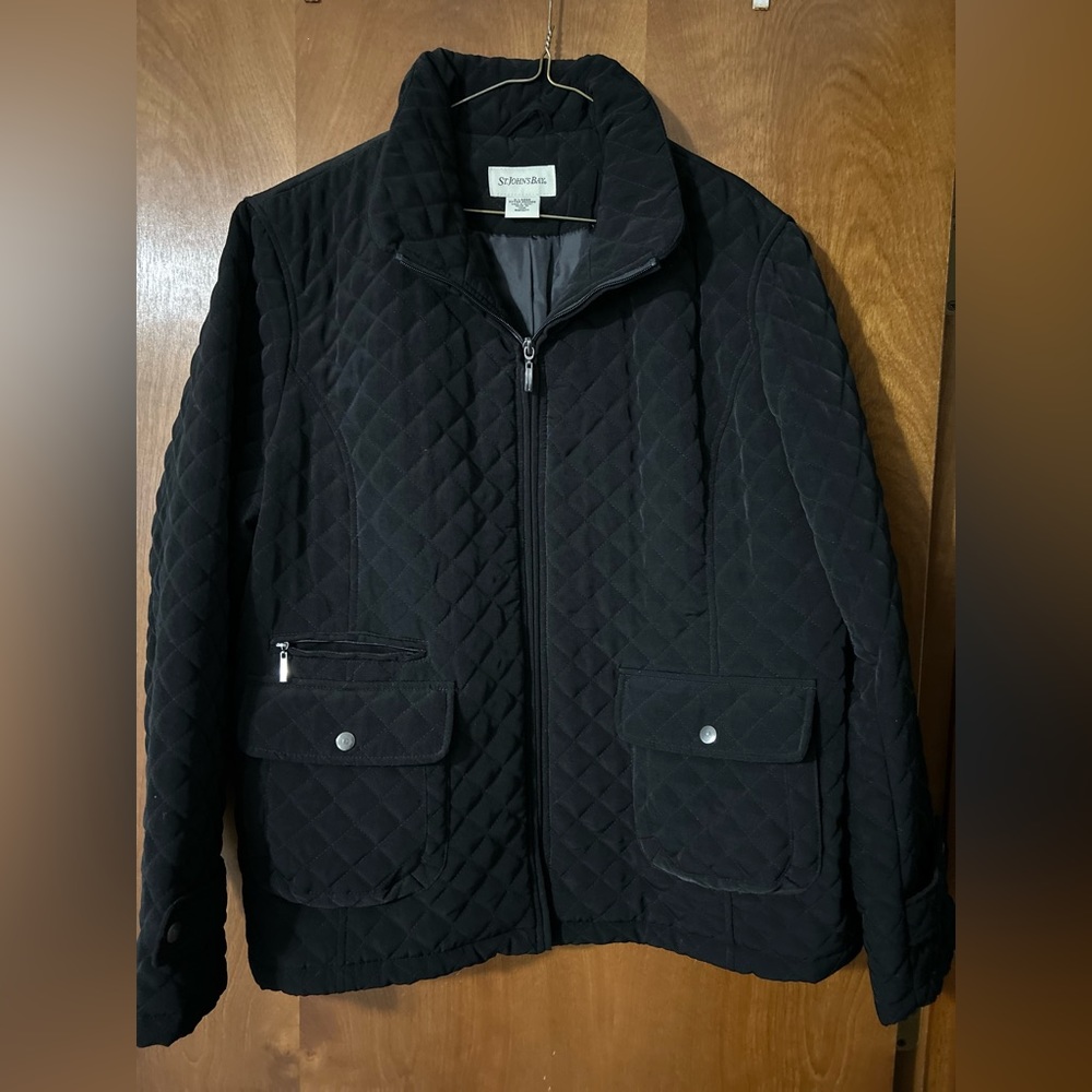 Black Quilted St. John’s Bay Jacket, Size XL